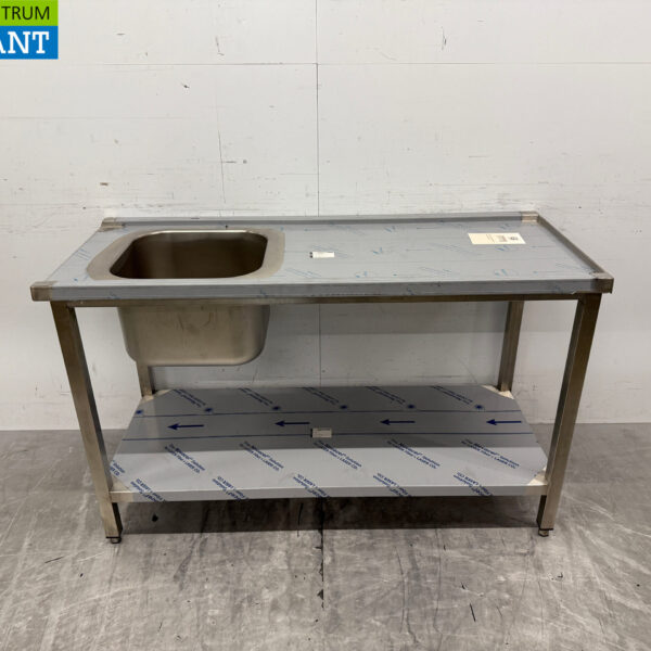 Stainless steel feeding table tbv pass through dishwasher 140 cm Horeca