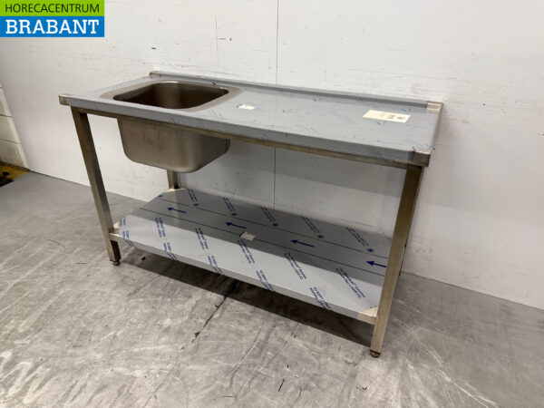 Stainless steel feeding table tbv pass through dishwasher 140 cm Horeca - Image 2
