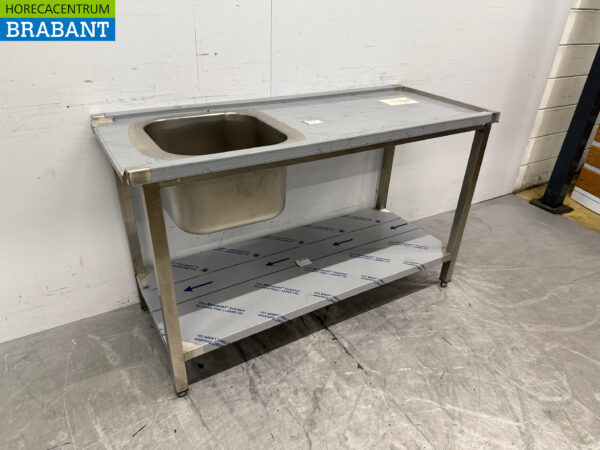 Stainless steel feeding table tbv pass through dishwasher 140 cm Horeca - Image 3