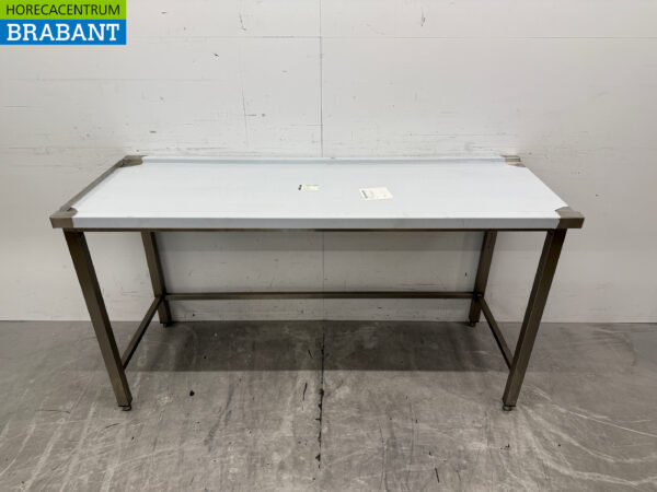 Stainless Steel Drainage Table T.B.V. Slide Through Dishwasher 160 cm Horeca