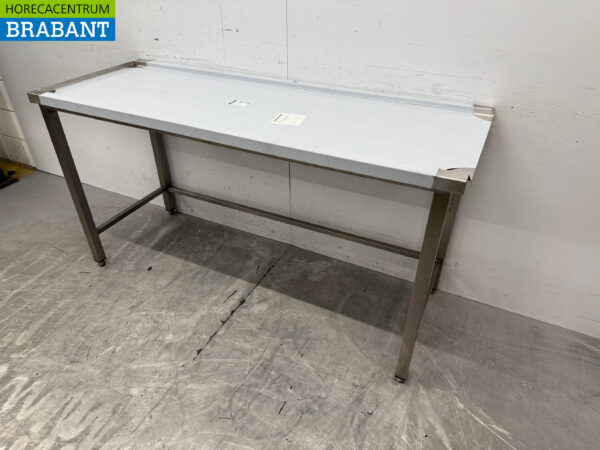 Stainless Steel Drainage Table T.B.V. Slide Through Dishwasher 160 cm Horeca - Image 2