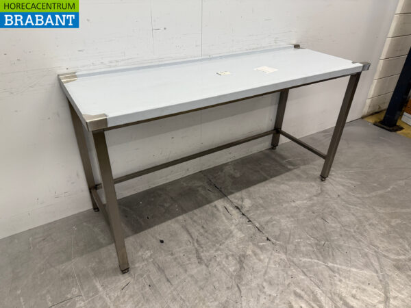 Stainless Steel Drainage Table T.B.V. Slide Through Dishwasher 160 cm Horeca - Image 3