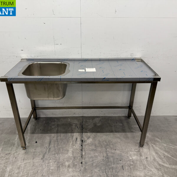 Stainless steel feeding table tbv pass through dishwasher 140 cm Horeca