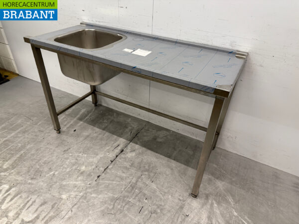 Stainless steel feeding table tbv pass through dishwasher 140 cm Horeca - Image 2