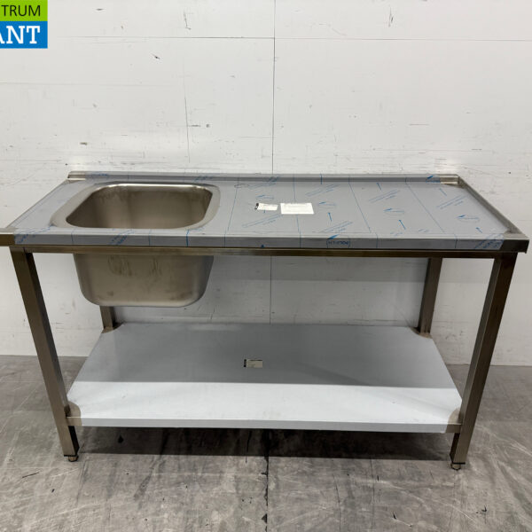 Stainless steel feeding table tbv pass through dishwasher 140 cm Horeca