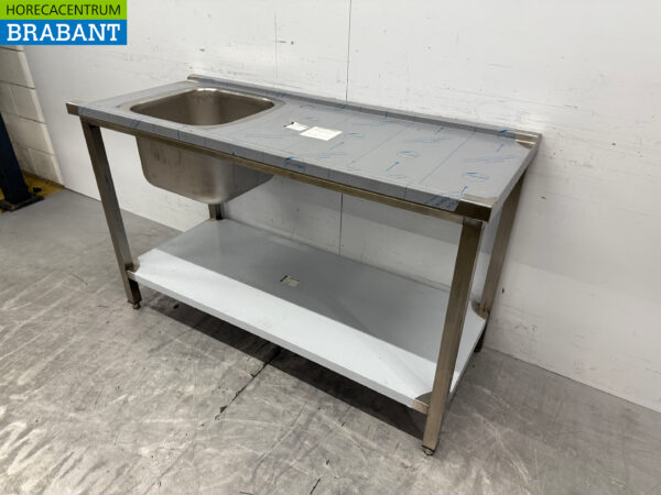 Stainless steel feeding table tbv pass through dishwasher 140 cm Horeca - Image 3
