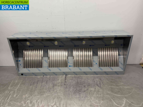 Stainless steel extractor hood Extractor hood with slat filters Premium-line 250 cm Box model Box model Horeca