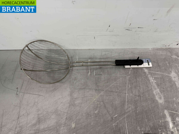 Stainless steel French fries server round with plastic handle Catering