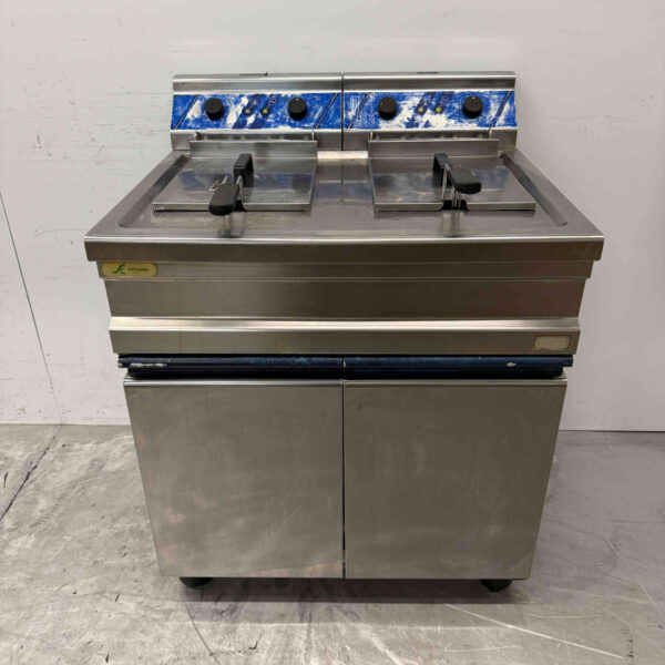 Stainless steel Double Fryer 2 x 12 liters 400V Catering