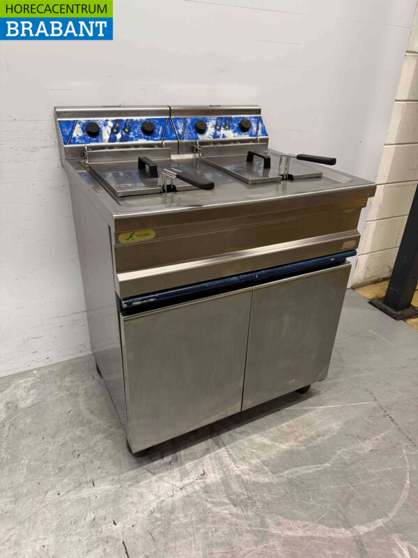 Stainless steel Double Fryer 2 x 12 liters 400V Catering - Image 3
