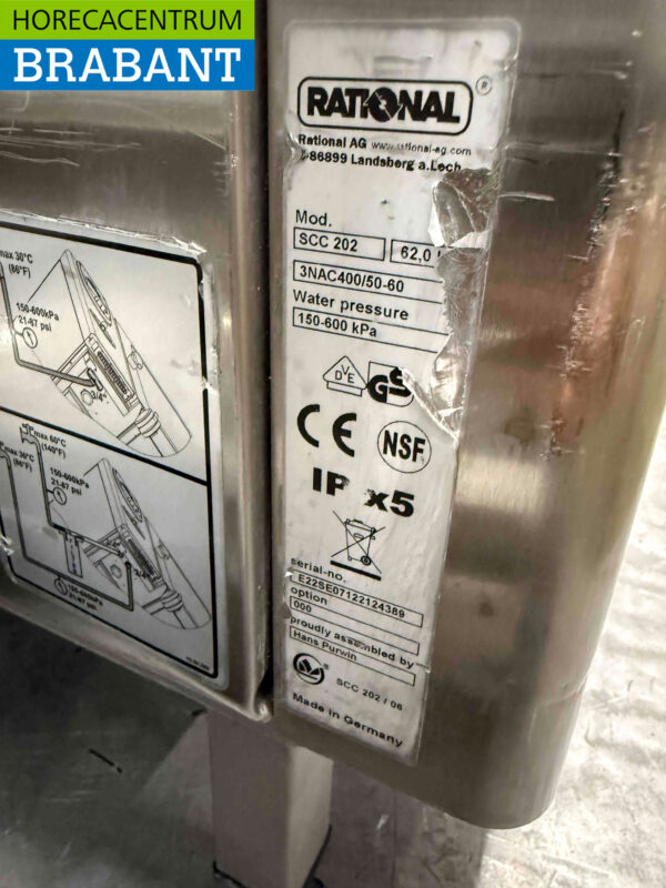 Stainless steel Rational SCC 202 SelfCookingCenter 40 x 1/1 GN 400V Horeca - Image 7