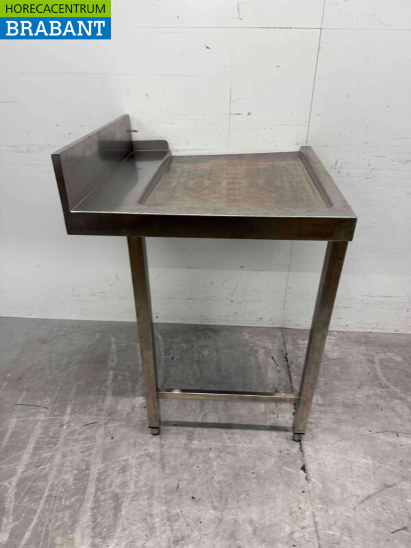 Stainless Steel Drainage Table T.B.V. Slide Through Dishwasher 70 cm Horeca - Image 2