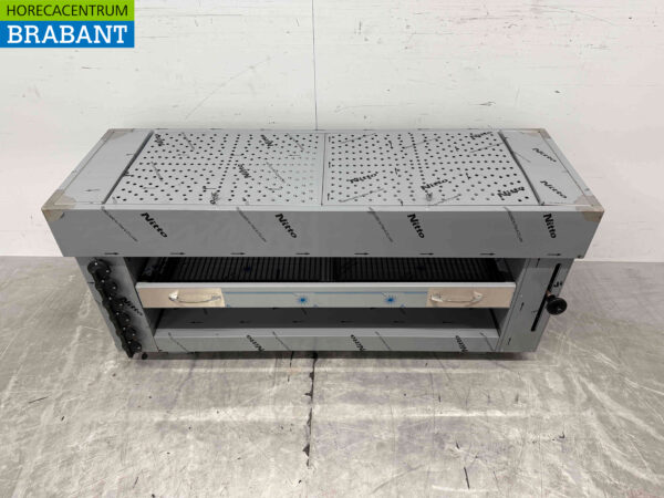 Stainless steel Pitagrill Pita oven Salamander grill 6 burners Premium-line 16,2 kW 129 cm GAS Horeca - Image 2