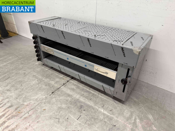 Stainless steel Pitagrill Pita oven Salamander grill 6 burners Premium-line 16,2 kW 129 cm GAS Horeca - Image 3