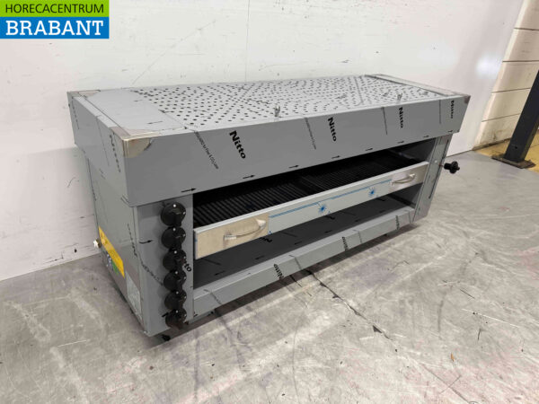 Stainless steel Pitagrill Pita oven Salamander grill 6 burners Premium-line 16,2 kW 129 cm GAS Horeca - Image 4