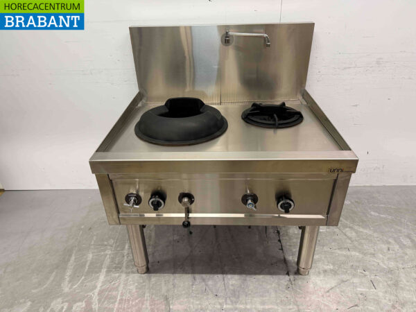 Stainless steel wok table wok stove 2 burners 36,7 kW 100 cm GAS Catering