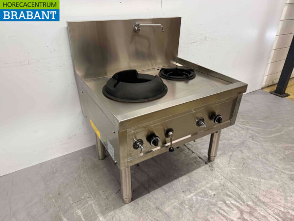 Stainless steel wok table wok stove 2 burners 36,7 kW 100 cm GAS Catering - Image 2