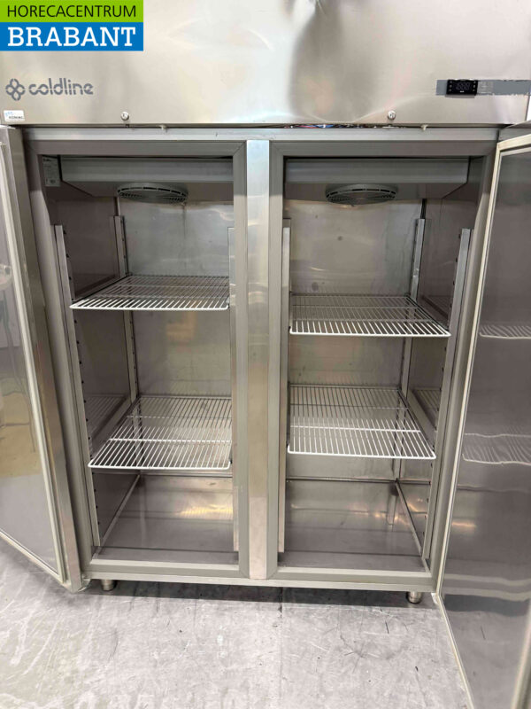 Stainless steel Coldline Double Door Freezer 1400 liters 230V Horeca - Image 4