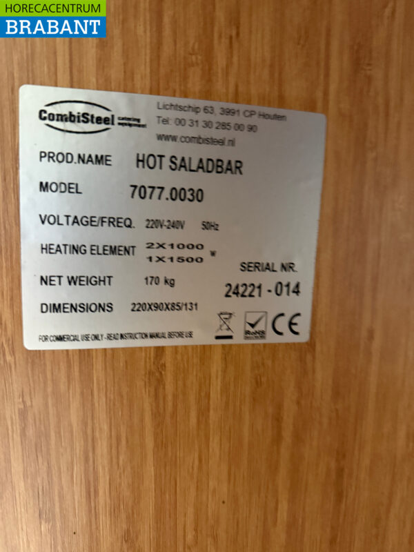 Combisteel Mobile Hot Buffer Bain Marie 6 x 1/1 GN 230V Horeca - Image 5
