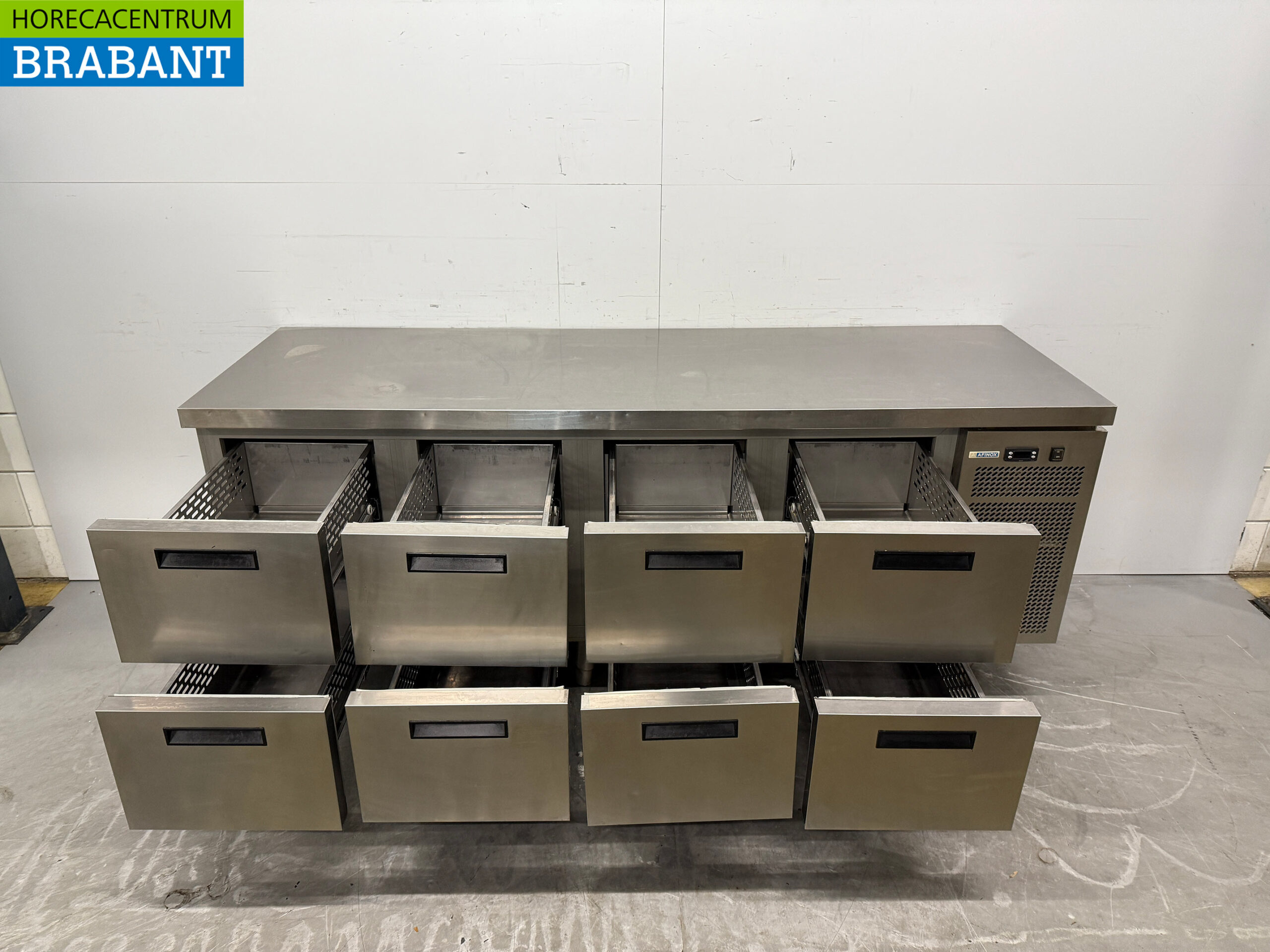 Stainless steel Afinox Refrigerated Workbench 8 drawers 218 cm 230V Horeca - Image 4