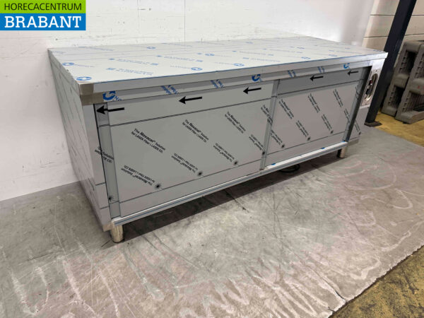 Stainless steel Combisteel Shelf warming cabinet 2 sliding doors 200 cm Horeca - Image 3
