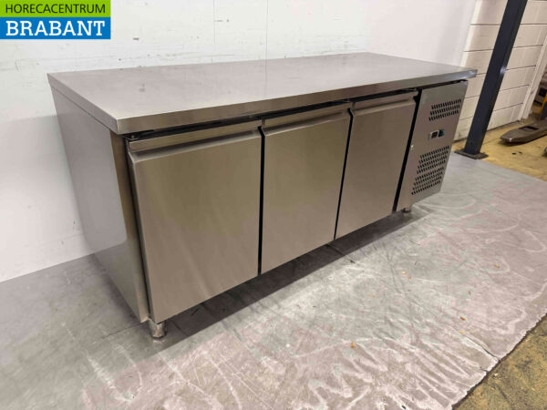 Stainless steel Refrigerated Workbench 3 Doors 179.5 cm 230V Catering - Image 3