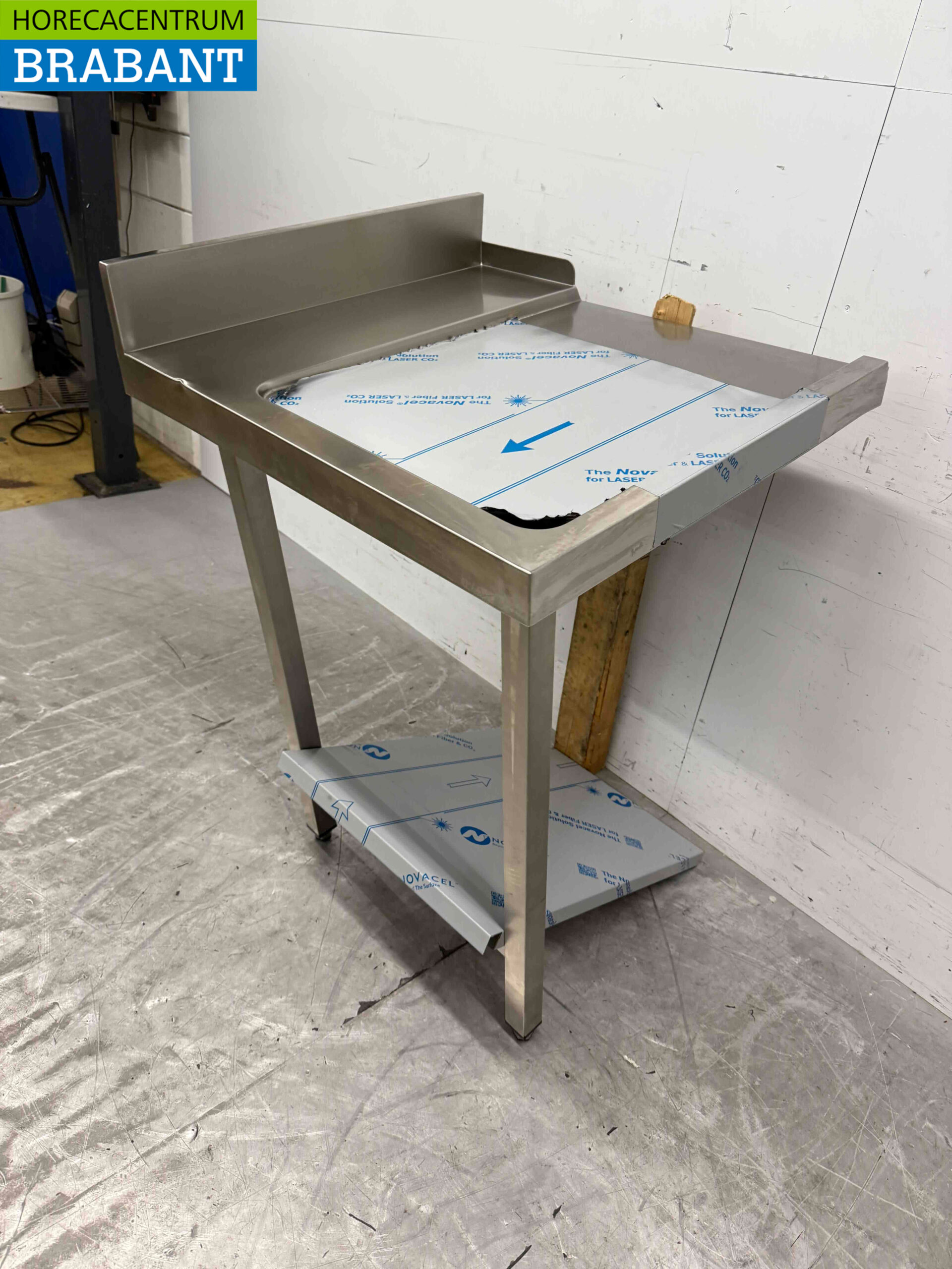 Stainless Steel Drainage Table T.B.V. Slide Through Dishwasher 70 cm Horeca - Image 2