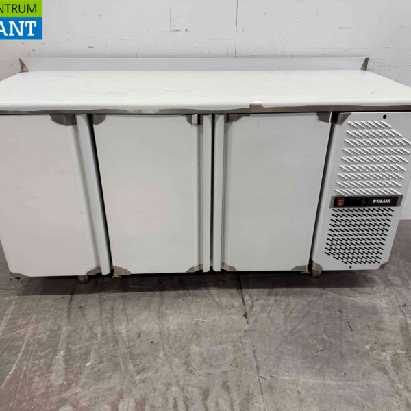 Stainless steel Polar Refrigerated Workbench 3 Doors 163 cm 230V Catering