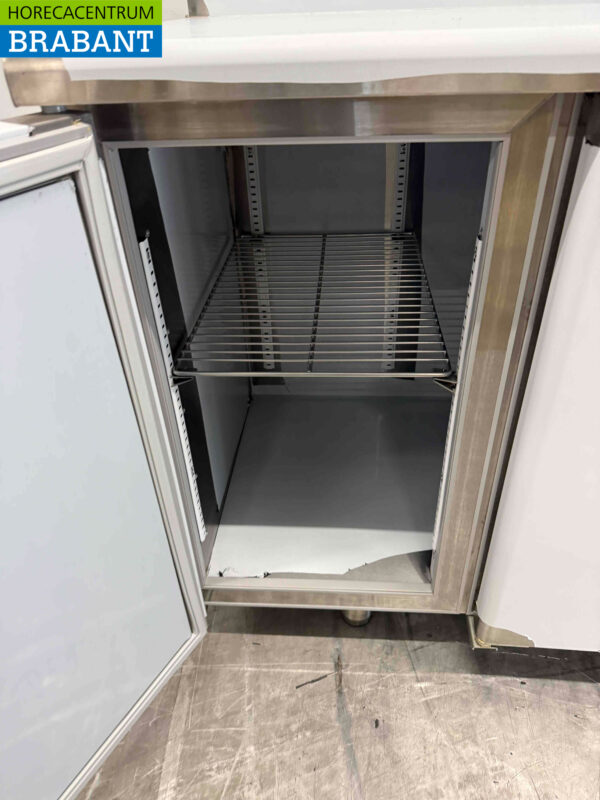 Stainless steel Polar Refrigerated Workbench 3 Doors 163 cm 230V Catering - Image 5