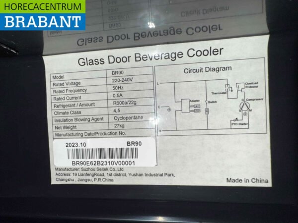Combisteel Backbar Bar Refrigerator Glass folding door 90 liters 47 cm 230V Horeca - Image 5