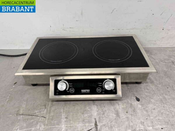 Stainless steel Built-in Induction Stove with 2 burners 7 kW 400V Horeca