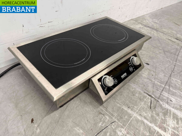 Stainless steel Built-in Induction Stove with 2 burners 7 kW 400V Horeca - Image 4