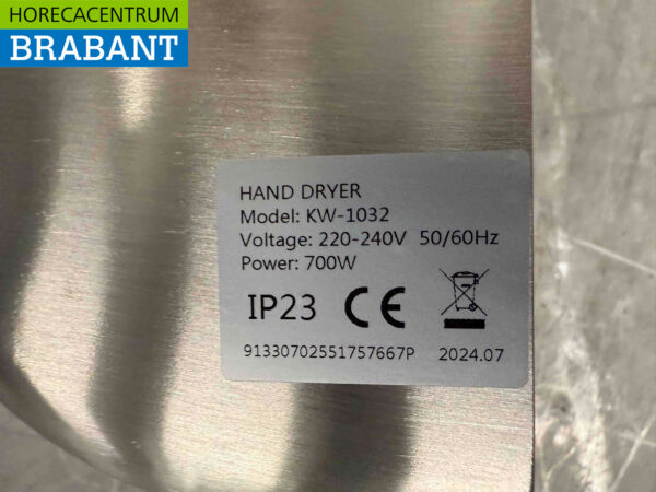 Stainless steel Combisteel Automatic Hand Dryer Hand dryer 700 watts 230V Catering - Image 4