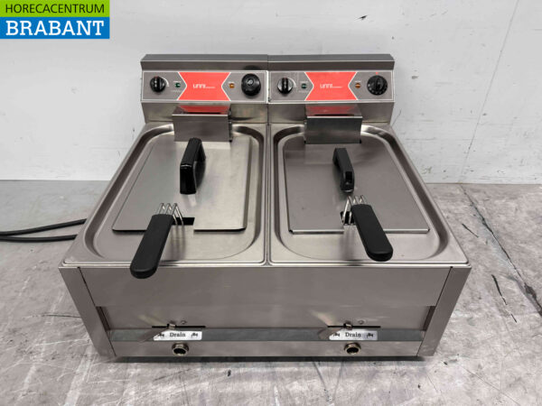 Stainless steel Double Fryer Fryer 2 x 12 Liter 400V Catering