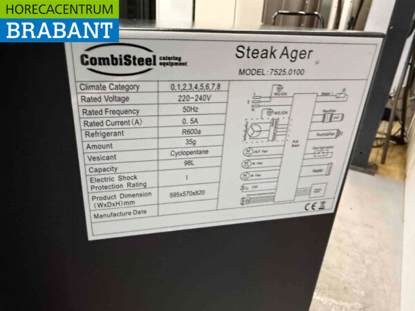 Stainless steel Combisteel Dry age cabinet 127 liters 230V Horeca - Image 6