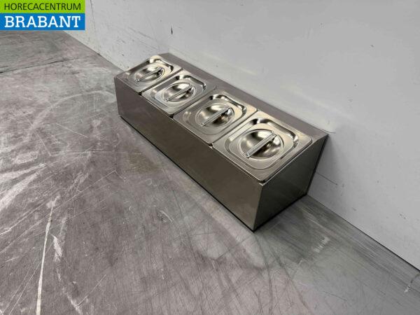 Stainless steel GN tray holder 4 x 1/6 gastronorm GN 67 cm Horeca - Image 2