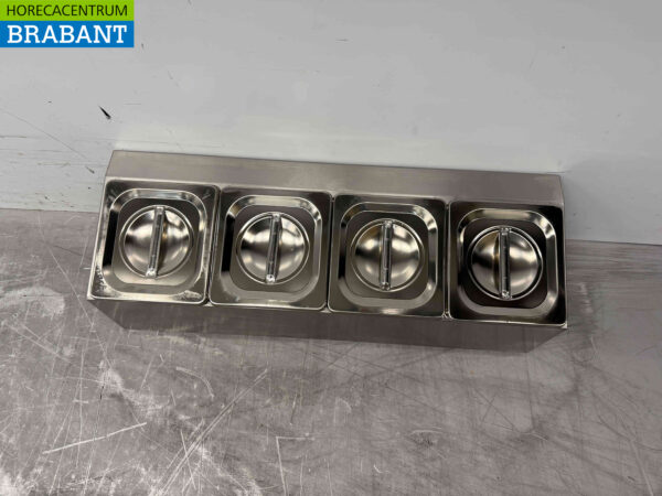 Stainless steel GN tray holder 4 x 1/6 gastronorm GN 67 cm Horeca - Image 4