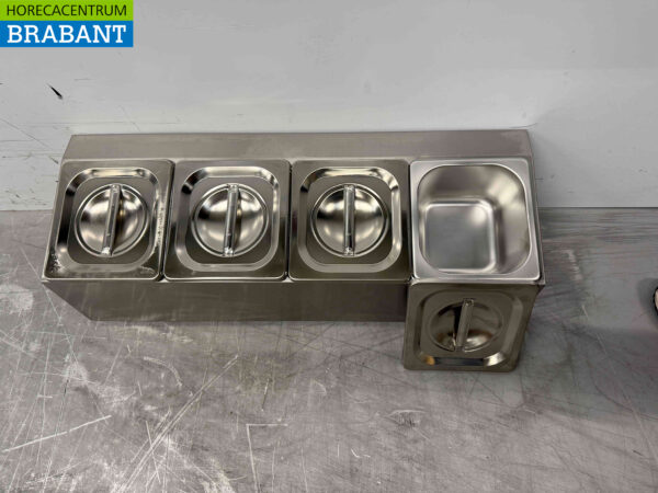Stainless steel GN tray holder 4 x 1/6 gastronorm GN 67 cm Horeca - Image 5