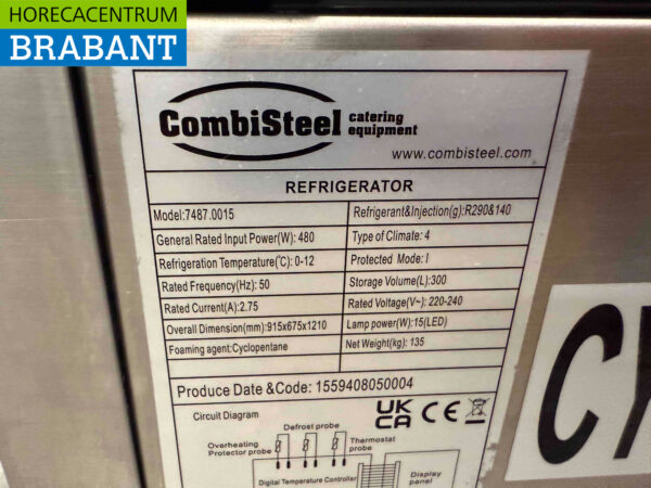Combisteel Refrigerated Patisserie Display Cabinet 270 liters 230V Catering - Image 5