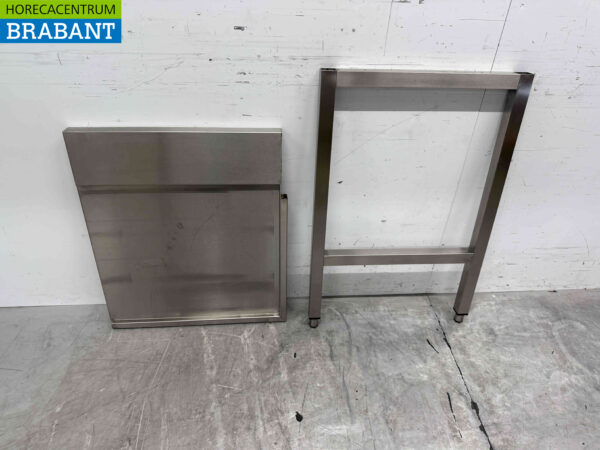 Stainless steel Drainage table T.B.V. slide-through dishwasher 60 cm Horeca