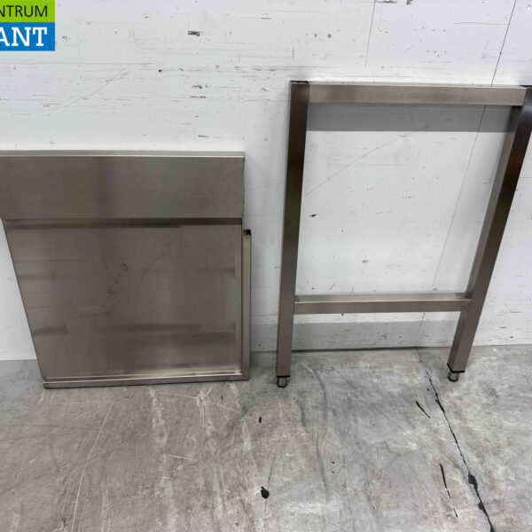 Stainless steel Drainage table T.B.V. slide-through dishwasher 60 cm Horeca