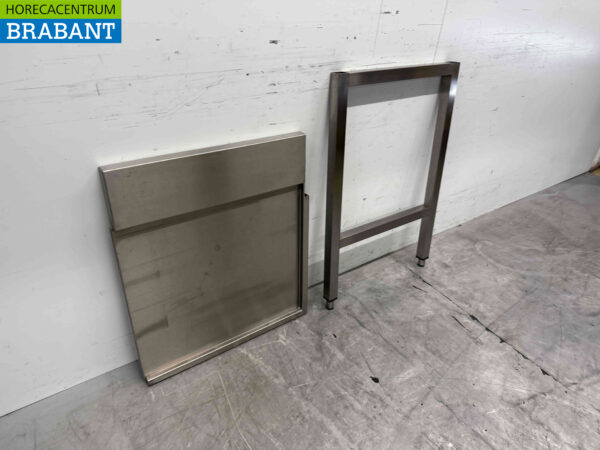 Stainless steel Drainage table T.B.V. slide-through dishwasher 60 cm Horeca - Image 2