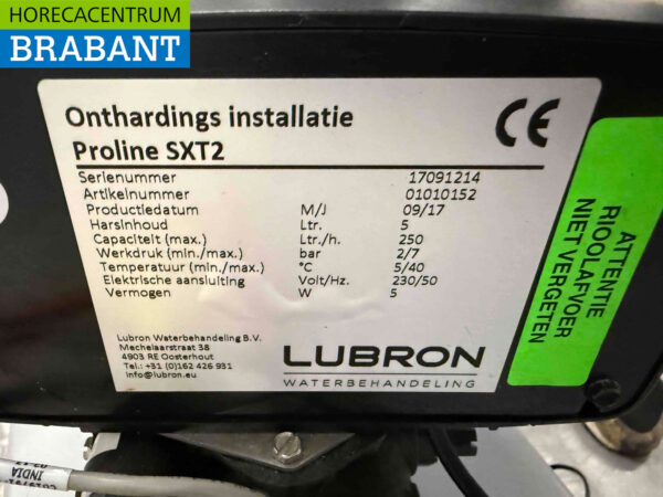Lubron Proline SXT Hot Water Softener 250 l/h 230V Horeca - Image 5