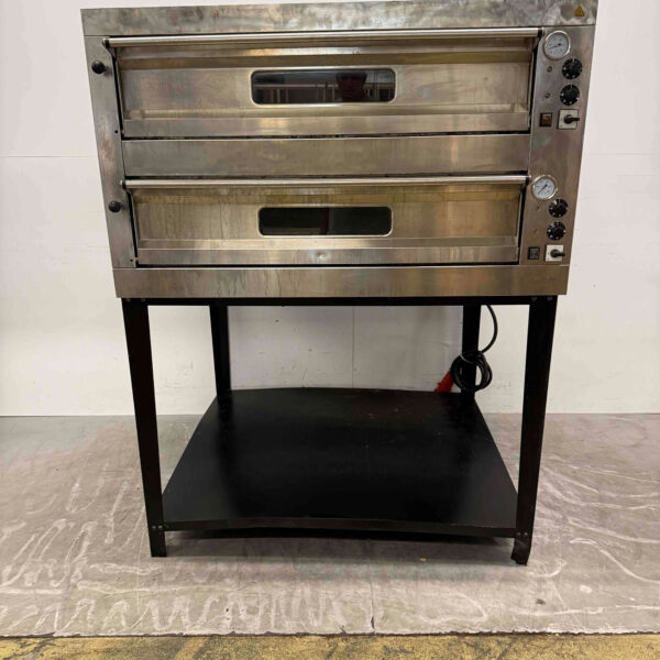 Stainless steel Double Pizza Oven 2 x 9 Pizzas 35 cm diameter 400V Catering