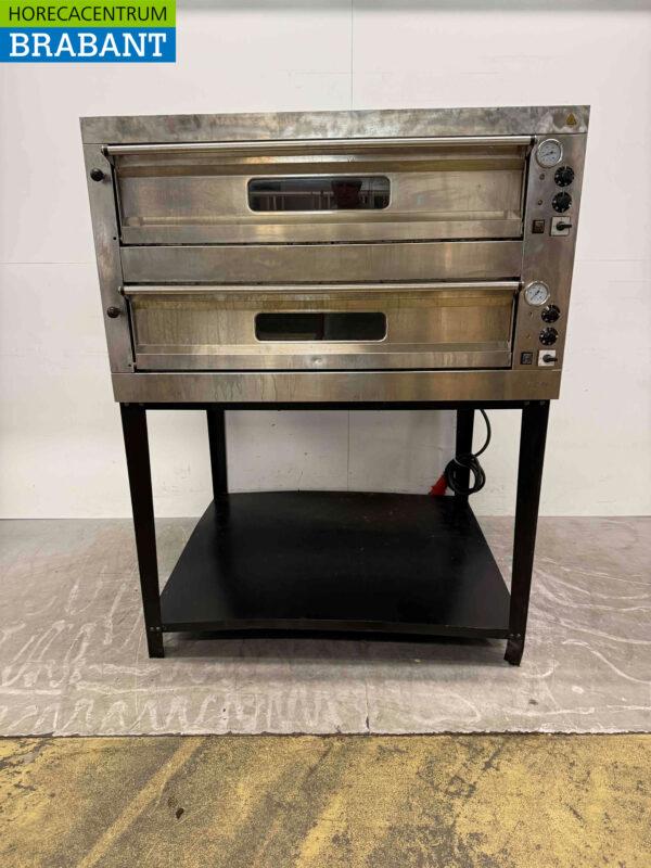 Stainless steel Double Pizza Oven 2 x 9 Pizzas 35 cm diameter 400V Catering