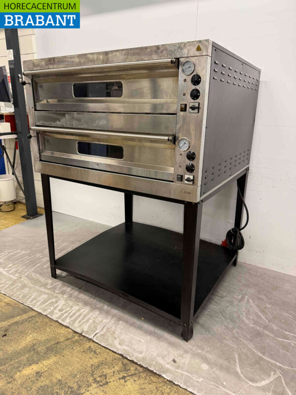 Stainless steel Double Pizza Oven 2 x 9 Pizzas 35 cm diameter 400V Catering - Image 2