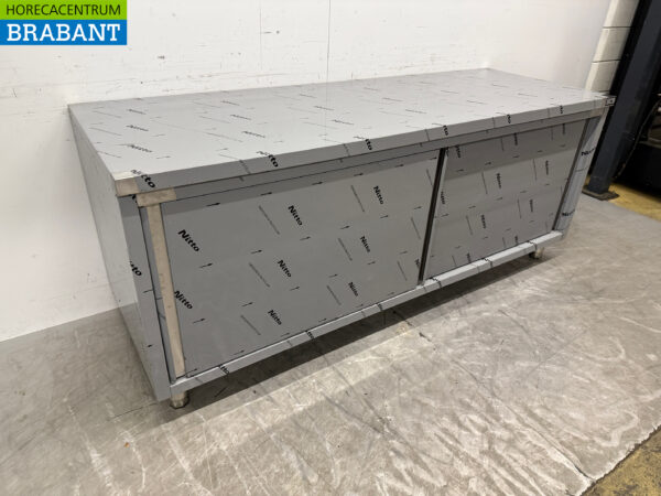 Stainless steel HCB Work Cabinet Premium-Line 2 Sliding Doors 200 cm Catering - Image 3