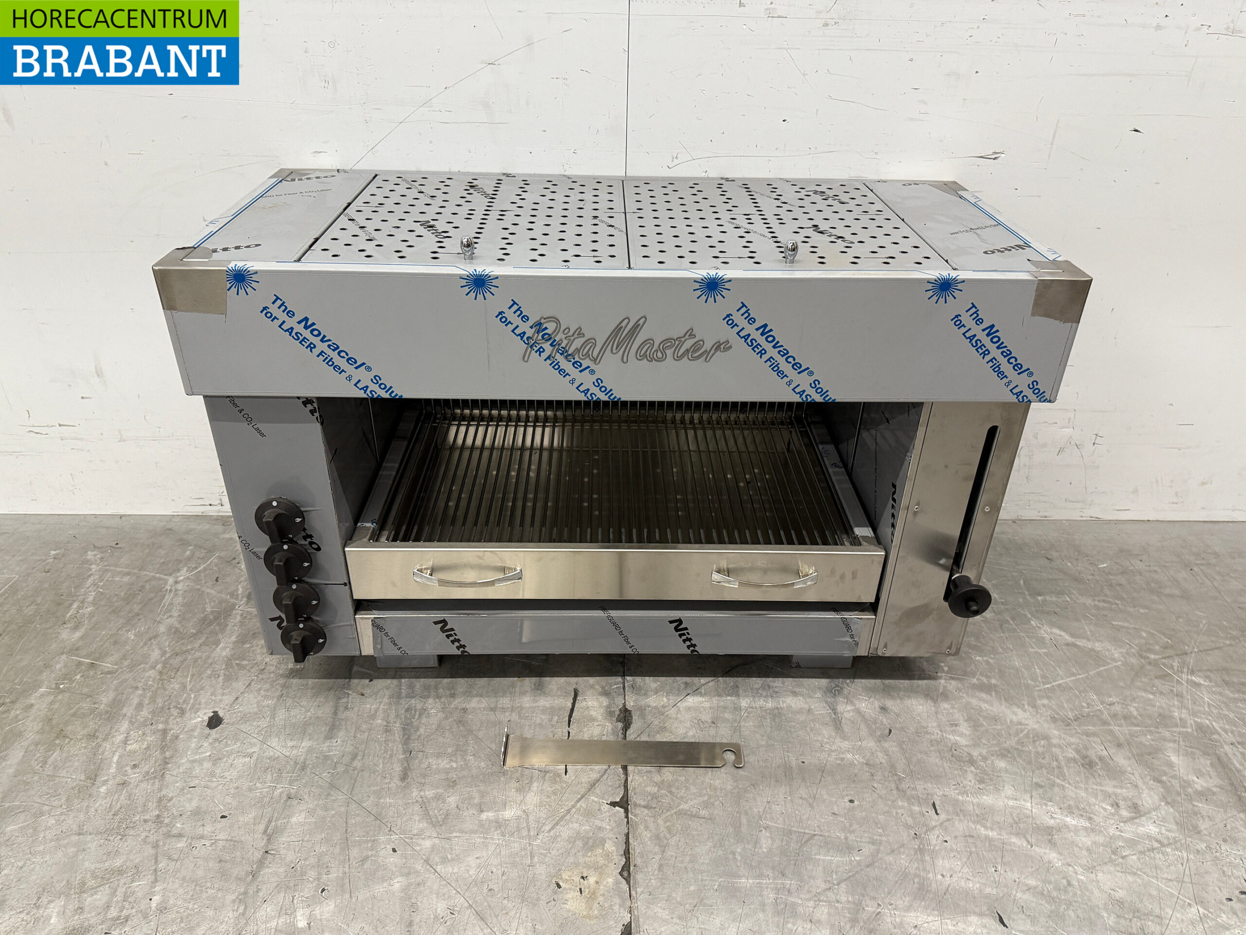 Stainless steel Pitagrill Pita oven Salamander grill 4 burners 10,8 kW 96 cm GAS Catering