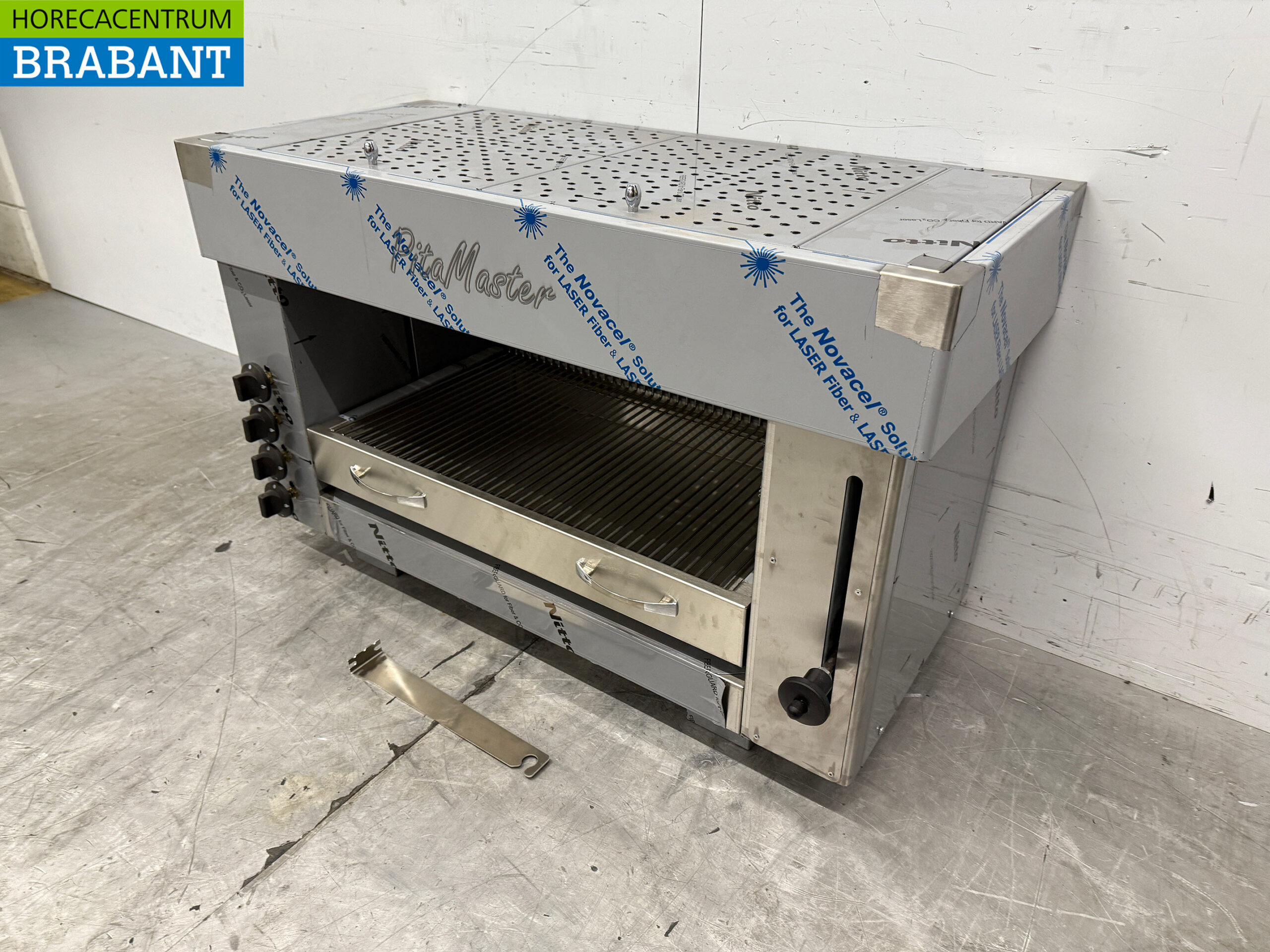 Stainless steel Pitagrill Pita oven Salamander grill 4 burners 10,8 kW 96 cm GAS Catering - Image 2
