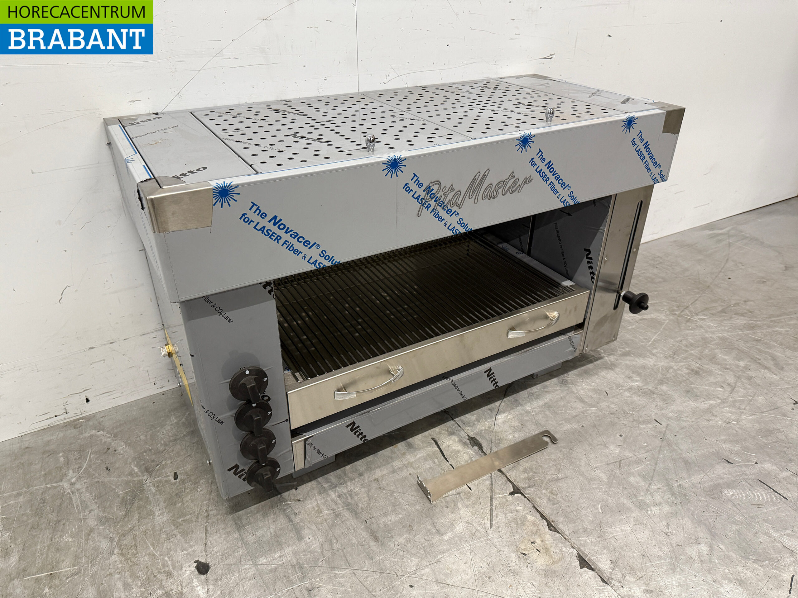 Stainless steel Pitagrill Pita oven Salamander grill 4 burners 10,8 kW 96 cm GAS Catering - Image 3